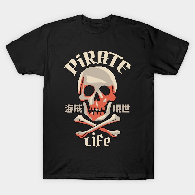 Vintage Skull Pirate Life T-Shirt by KewaleeTee